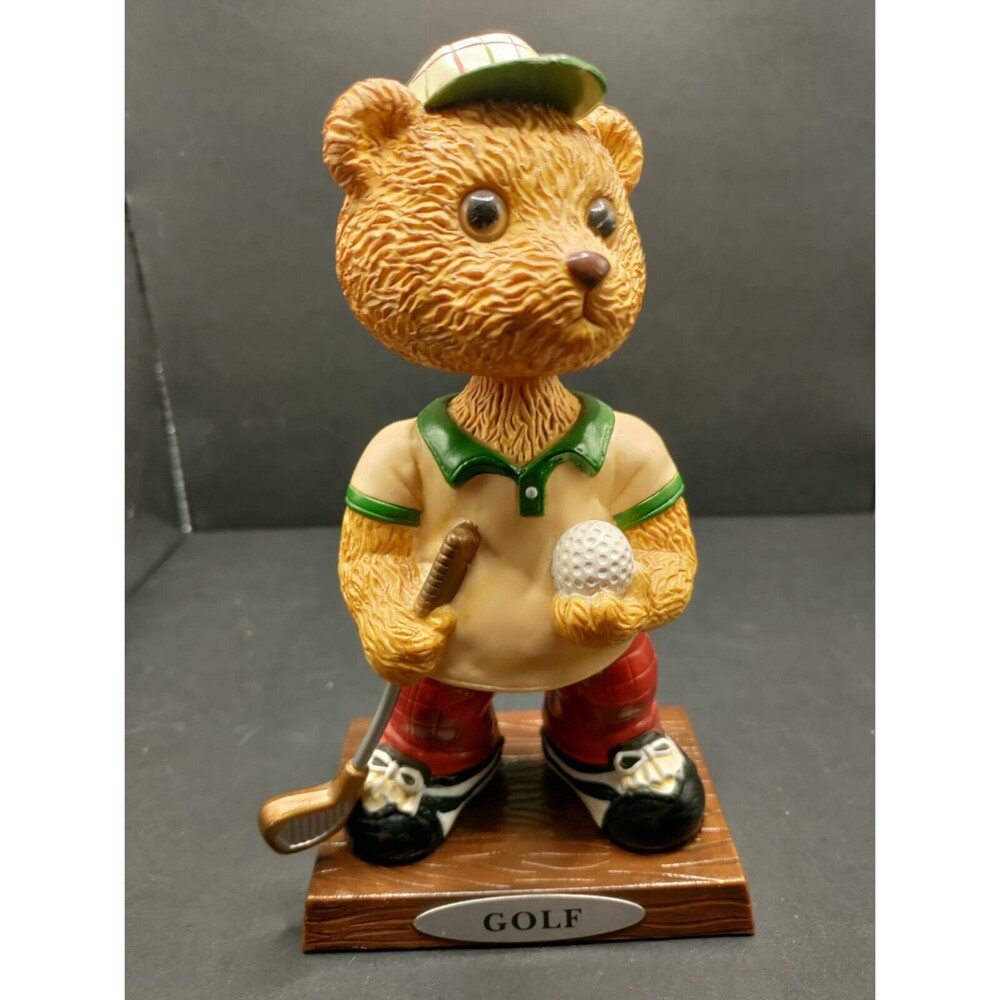 Russ Berrie & Co Inc Highland Ridge Golfing Bear Bobblehead #25020